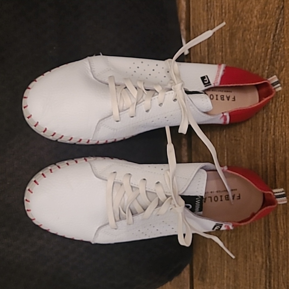 Red & white sneakers - Fabiola - size 8